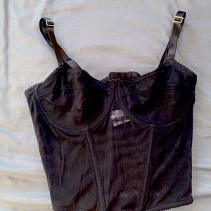 Thrifted black corset top